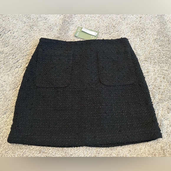NWT - H&M Women’s Black Woven Tweed High Waist Mini Skirt - Size 2 - Picture 1 of 5